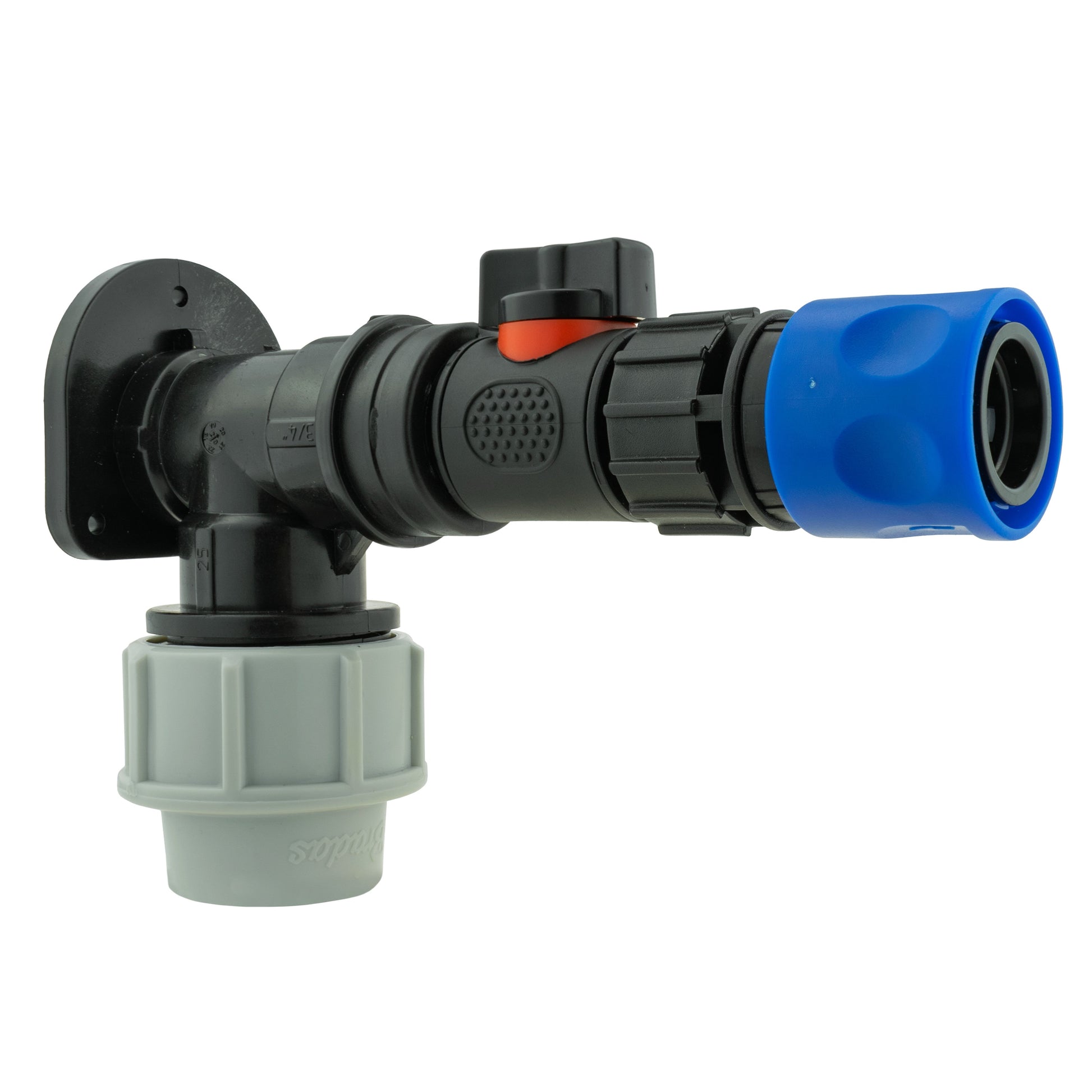 Wall Flange Kit 32mm MDPE + In-Line Valve & Female Quick Connector - Best4Trade-Retail Tech Hose & Fittings