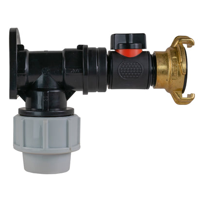 Wall Flange Kit 32mm MDPE + Valve + Geka - Best4Trade-Retail Tech Hose & Fittings