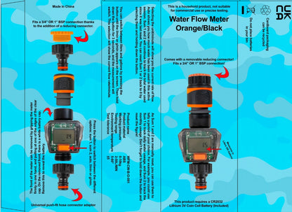 Water Flow Meter Black/Orange - Best4Trade-Retail