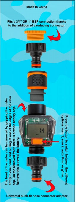 Water Flow Meter Black/Orange - Best4Trade-Retail