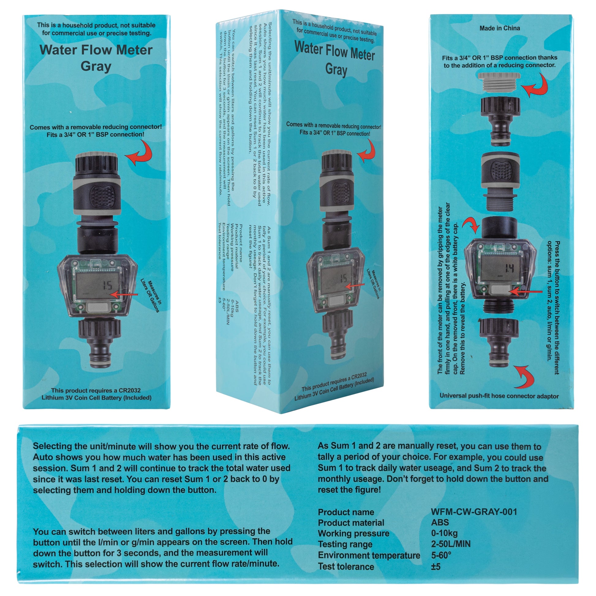 Water Flow Meter Gray - Best4Trade-Retail