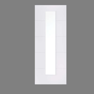 Santandor White Primed 1 Glazed Clear Light Panel Interior Door - 1981mm x 610mm - LPD Doors