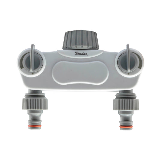 White Line Solid 2-Way Manifold with 1" or 3/4" Tap Valves - Best4Trade-Retail Garden watering