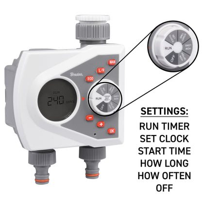 White Line 2-Way Electronic Control Water Timer - Best4Trade-Retail Garden watering