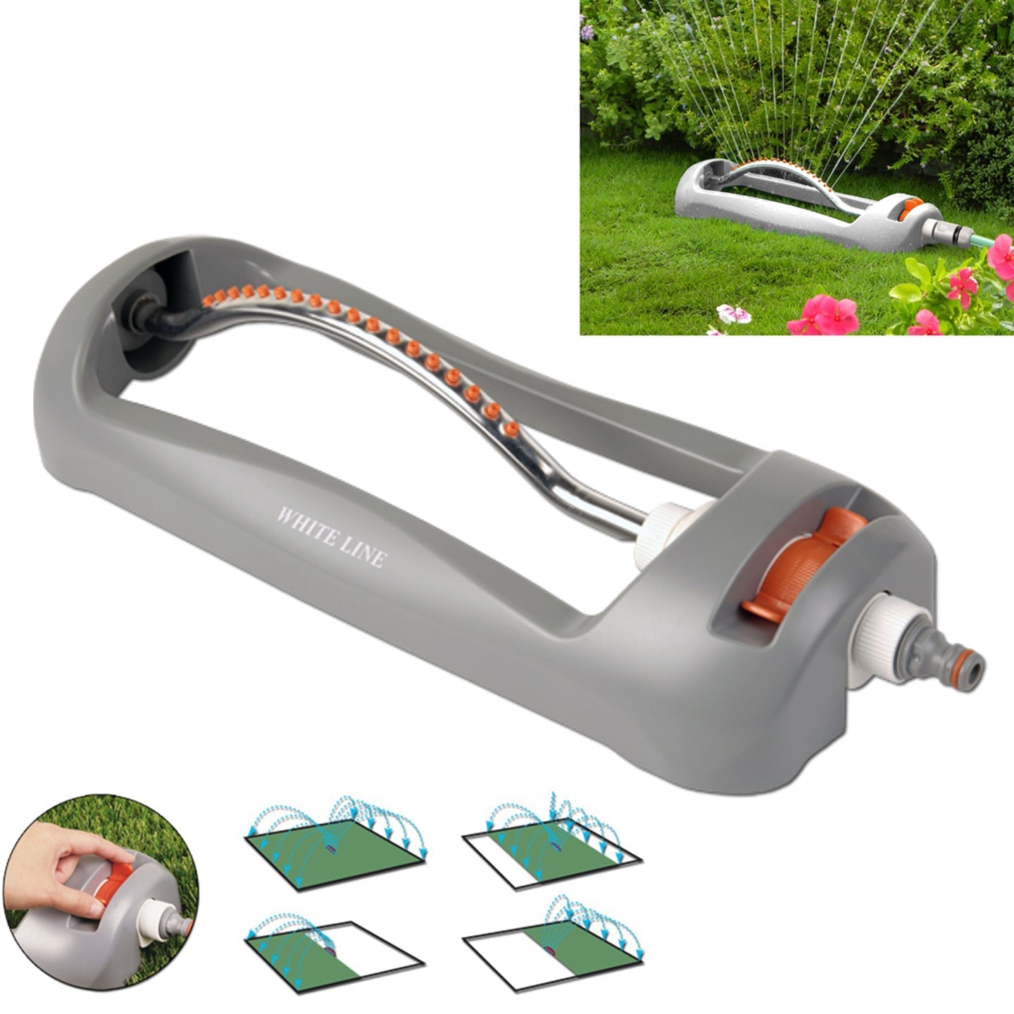 Standard Oscillating Sprinkler White Line - Best4Trade-Retail Garden watering