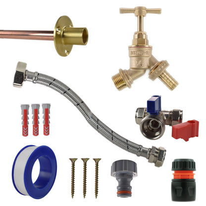 Brass Barbed Bib Tap STANDARD Connection Kit - Best4Trade-Retail Garden watering