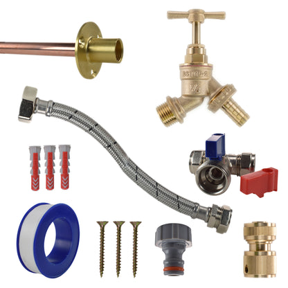 Brass Barbed Bib Tap STANDARD Connection Kit - Best4Trade-Retail Garden watering