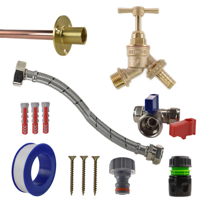 Brass Barbed Bib Tap STANDARD Connection Kit - Best4Trade-Retail Garden watering
