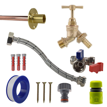 Brass Barbed Bib Tap STANDARD Connection Kit - Best4Trade-Retail Garden watering