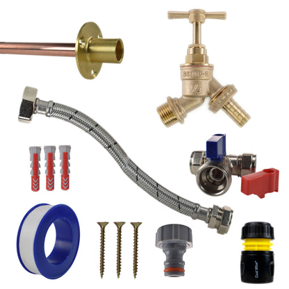 Brass Barbed Bib Tap STANDARD Connection Kit - Best4Trade-Retail Garden watering