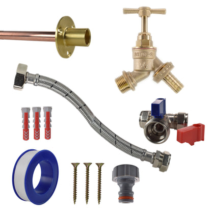 Brass Barbed Bib Tap STANDARD Connection Kit - Best4Trade-Retail Garden watering