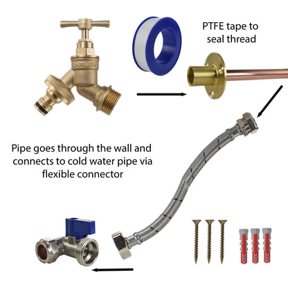 Brass Quick Connect Bib Tap STANDARD Connection Kit - Best4Trade-Retail Garden watering