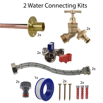 Brass Quick Connect Bib Tap STANDARD Connection Kit x2 - Best4Trade-Retail Garden watering