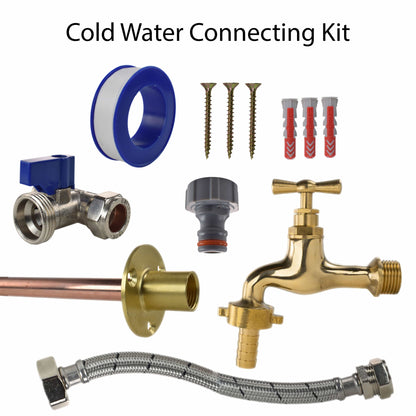 Polished Brass 13mm Barb Tap STANDARD Connection Kit - Best4Trade-Retail Garden watering