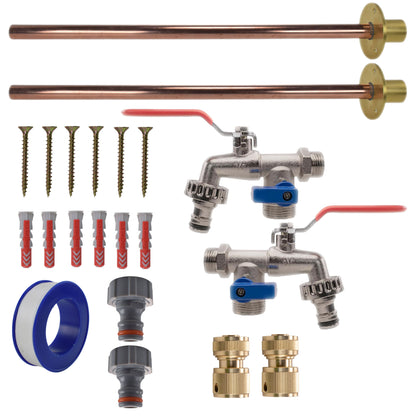 Double Lever Tap BASIC Connection Kit x2 - Best4Trade-Retail Garden watering