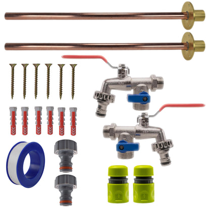 Double Lever Tap BASIC Connection Kit x2 - Best4Trade-Retail Garden watering