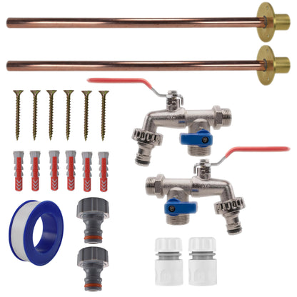Double Lever Tap BASIC Connection Kit x2 - Best4Trade-Retail Garden watering