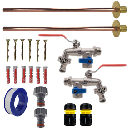 Double Lever Tap BASIC Connection Kit x2 - Best4Trade-Retail Garden watering