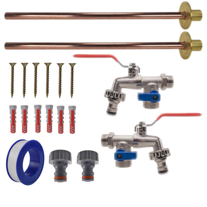Double Lever Tap BASIC Connection Kit x2 - Best4Trade-Retail Garden watering
