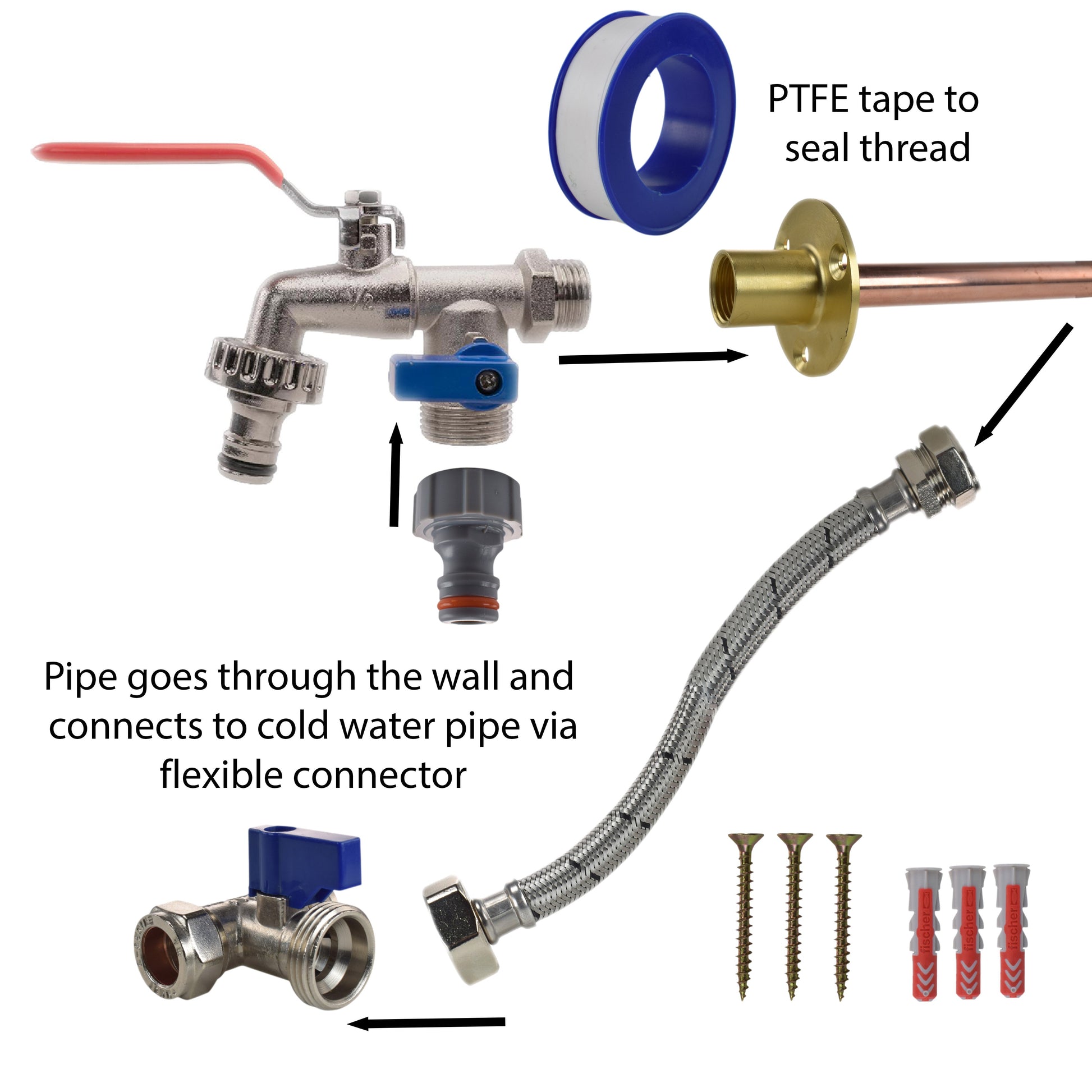 Double Lever Tap STANDARD Connection Kit - Best4Trade-Retail Garden watering