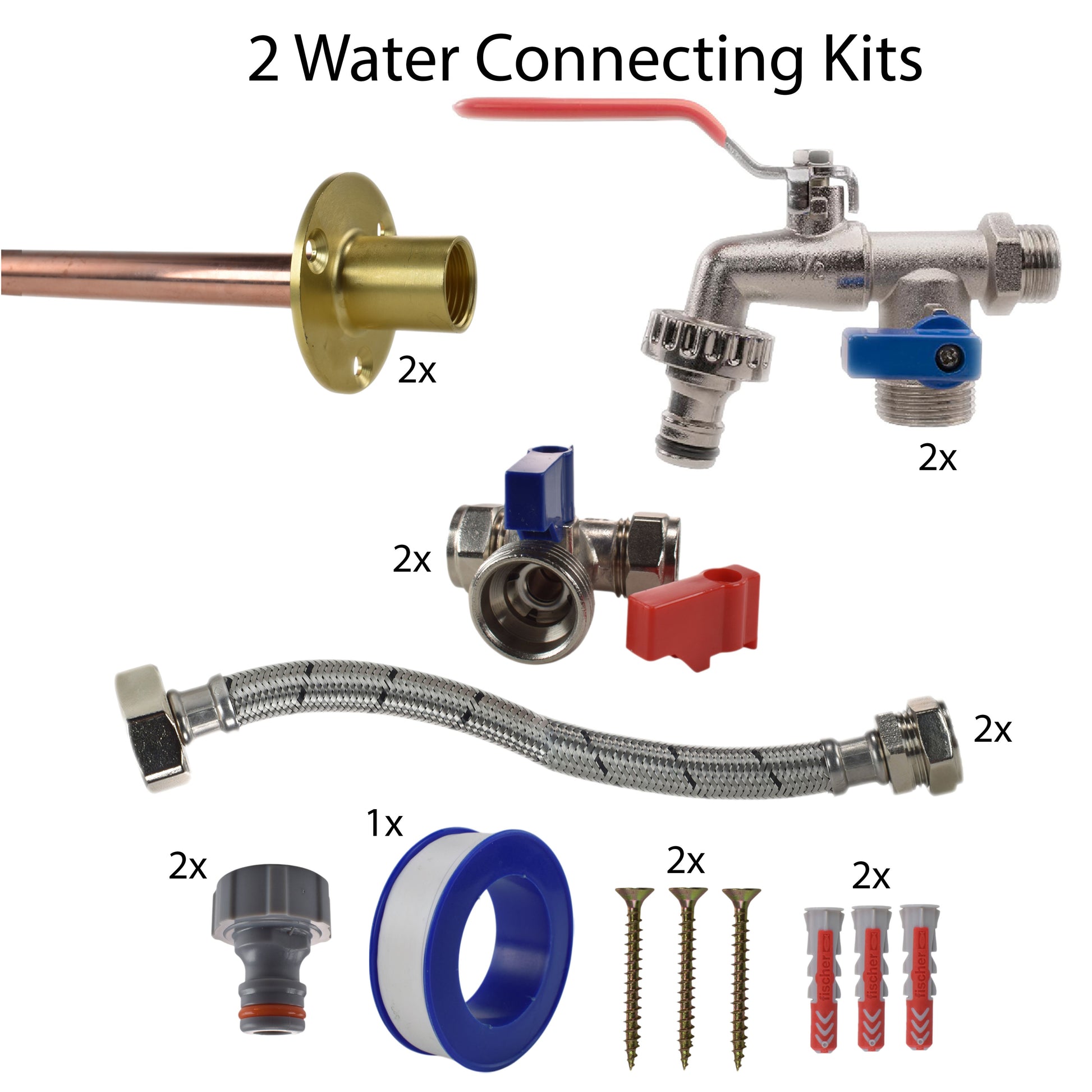 Double Lever Tap STANDARD Connection Kit x2 - Best4Trade-Retail Garden watering