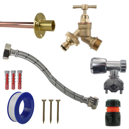 Brass Quick Connect Bib Tap FULL Connection Kit - Best4Trade-Retail Garden watering