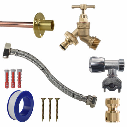 Brass Quick Connect Bib Tap FULL Connection Kit - Best4Trade-Retail Garden watering