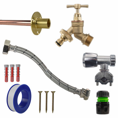 Brass Quick Connect Bib Tap FULL Connection Kit - Best4Trade-Retail Garden watering