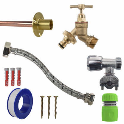 Brass Quick Connect Bib Tap FULL Connection Kit - Best4Trade-Retail Garden watering