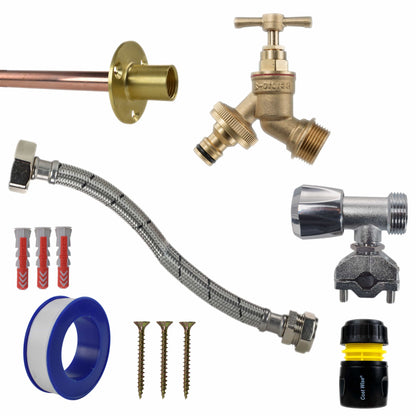 Brass Quick Connect Bib Tap FULL Connection Kit - Best4Trade-Retail Garden watering