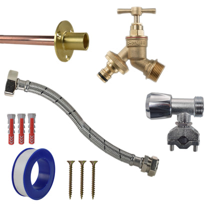 Brass Quick Connect Bib Tap FULL Connection Kit - Best4Trade-Retail Garden watering