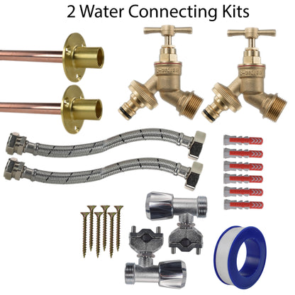 Brass Quick Connect Bib Tap FULL Connection Kit x2 - Best4Trade-Retail Garden watering