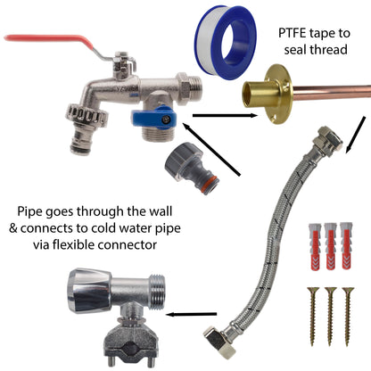 Double Lever Tap FULL Connection Kit - Best4Trade-Retail Garden watering