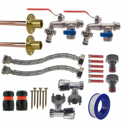 Double Lever Tap FULL Connection Kit x2 - Best4Trade-Retail Garden watering