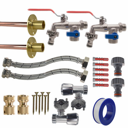 Double Lever Tap FULL Connection Kit x2 - Best4Trade-Retail Garden watering