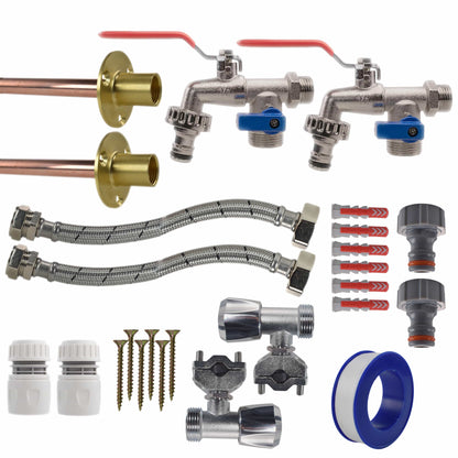 Double Lever Tap FULL Connection Kit x2 - Best4Trade-Retail Garden watering