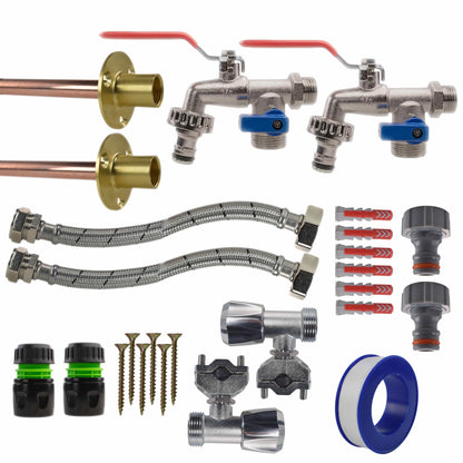 Double Lever Tap FULL Connection Kit x2 - Best4Trade-Retail Garden watering