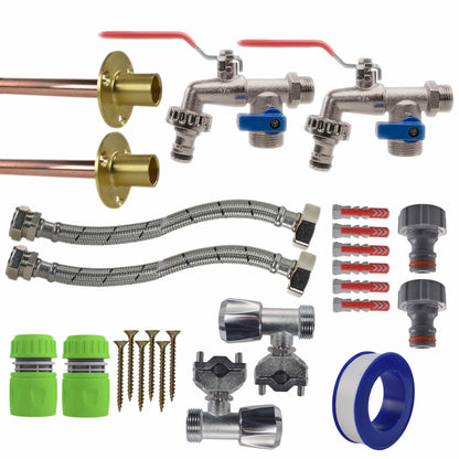 Double Lever Tap FULL Connection Kit x2 - Best4Trade-Retail Garden watering