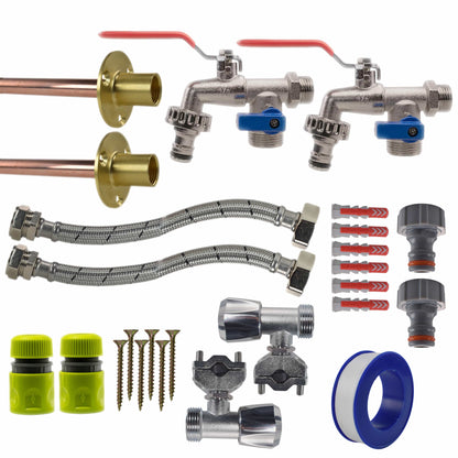 Double Lever Tap FULL Connection Kit x2 - Best4Trade-Retail Garden watering
