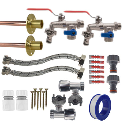 Double Lever Tap FULL Connection Kit x2 - Best4Trade-Retail Garden watering