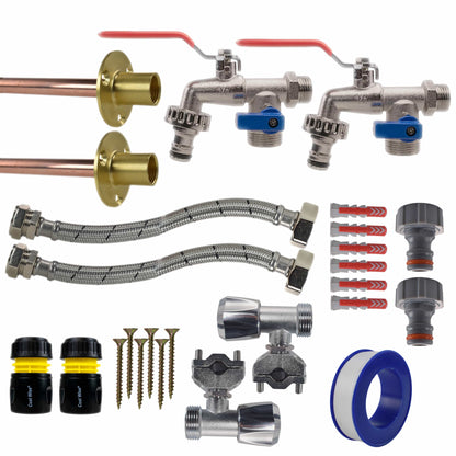 Double Lever Tap FULL Connection Kit x2 - Best4Trade-Retail Garden watering