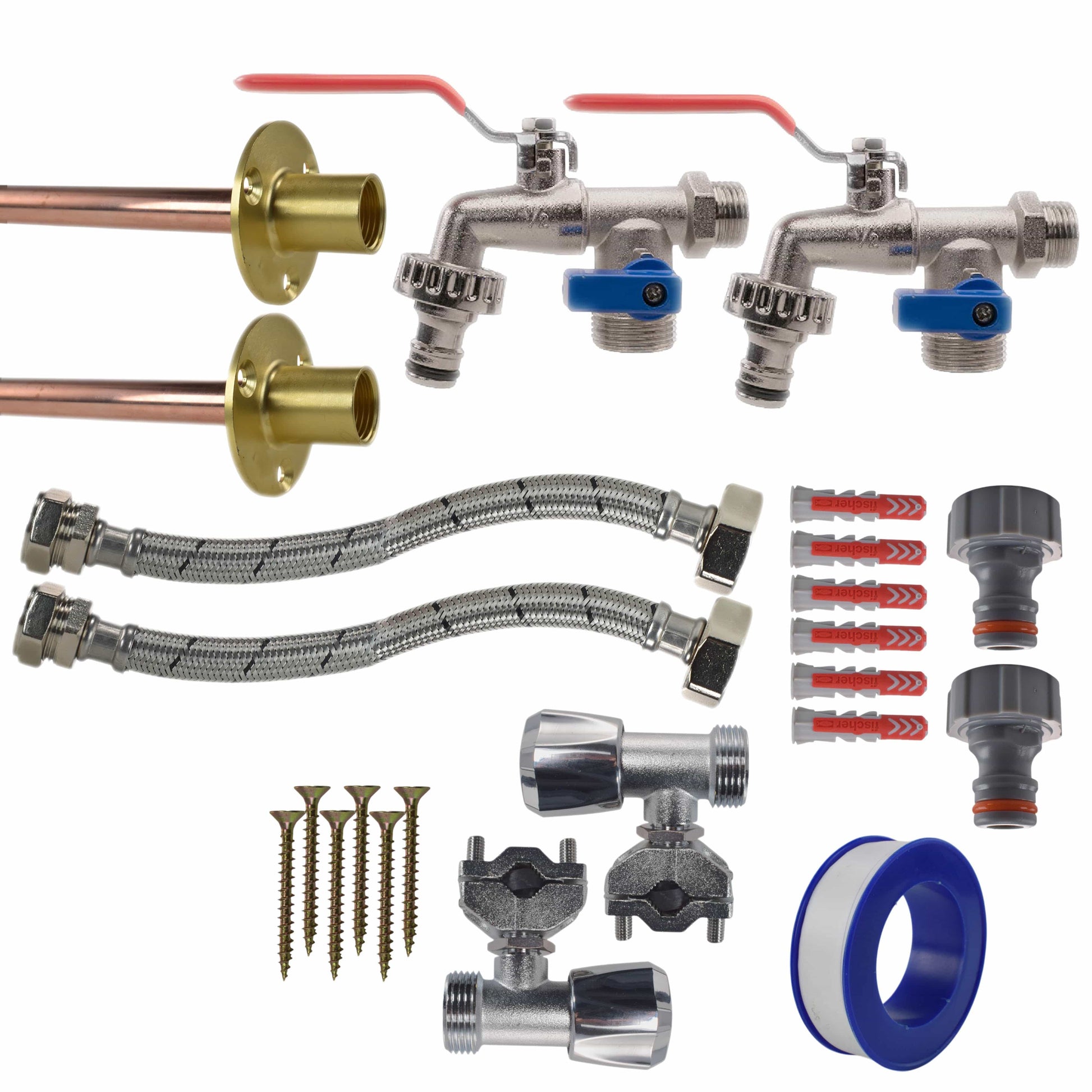 Double Lever Tap FULL Connection Kit x2 - Best4Trade-Retail Garden watering