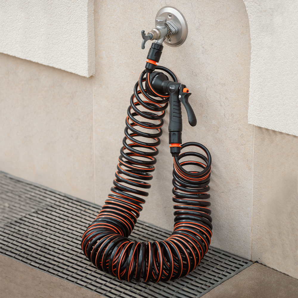 15 Metre Spiral Hose with Multi-Function Sprayer Set - Best4Trade-Retail Garden watering