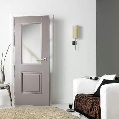 Arnhem Grey Primed 1 Glazed Clear Light Panel - 1981mm x 838mm - LPD Doors
