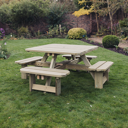 Churnet Valley Westwood Square 8 Seat Picnic Table - Churnet Valley