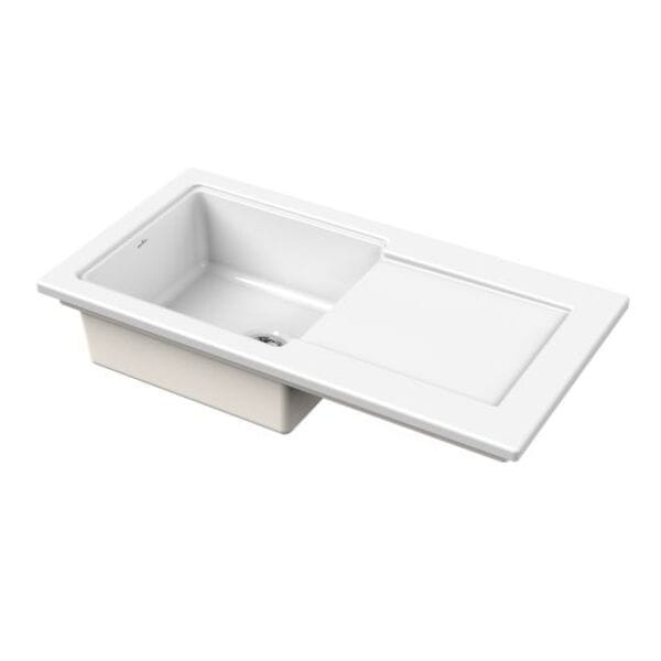 White Ceramic Kitchen Sink 1 Bowl - Reginox