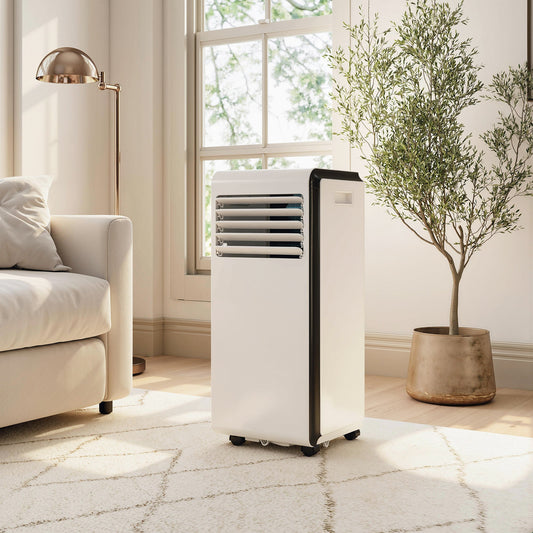 HOMCOM Portable Air Conditioner 7000 BTU, 4-in-1 Air Conditioning Unit with Cooling, Dehumidifier, Fan, Sleep Mode, White