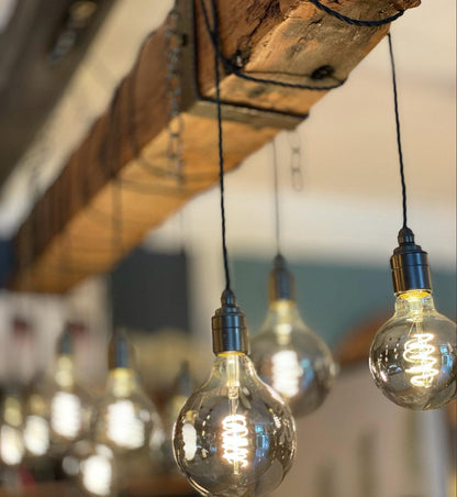 Reclaimed Oak Beam Chandelier | 300 Year Old Rustic Kitchen Lighting UK