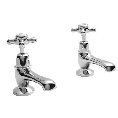 Domed White Basin Taps - Bayswater