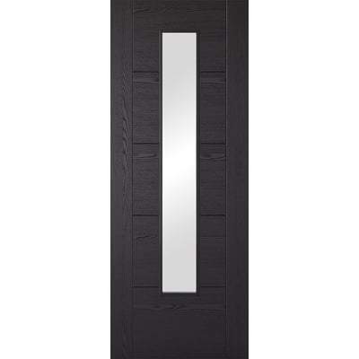 Vancouver Black Ash Pre-Finished Laminate 1 Glazed Clear Light Panel Interior Door - 1981mm x 686mm - LPD Doors
